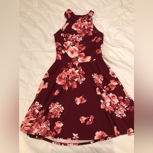 floral maroon dress!